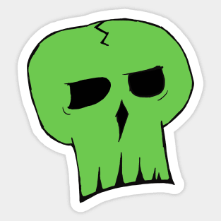 Skull Head Green Sticker